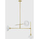Billie 3 Light 36 inch Aged Brass/Soft White Chandelier Ceiling Light